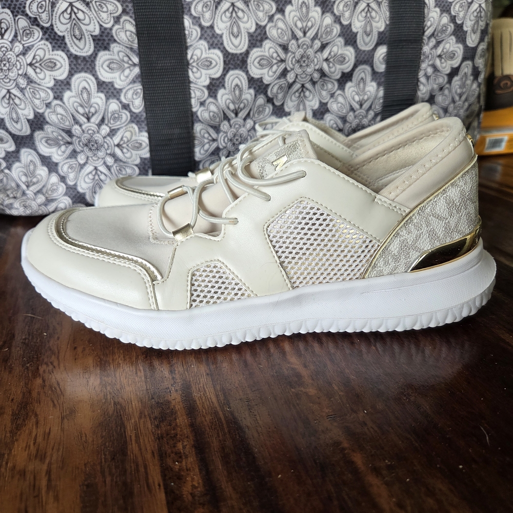 Cream and Gold Sneakers